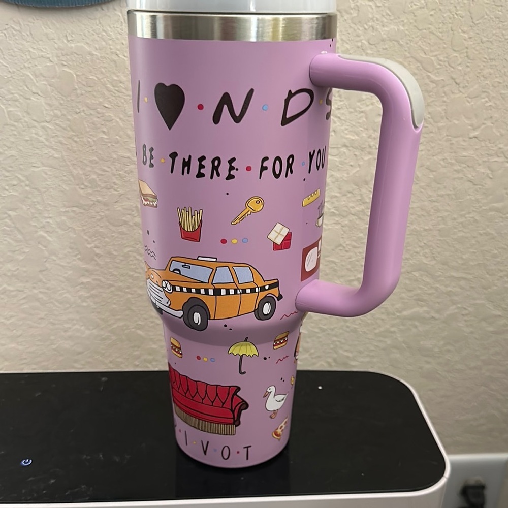 Purple Friends Themed Travel Mug
